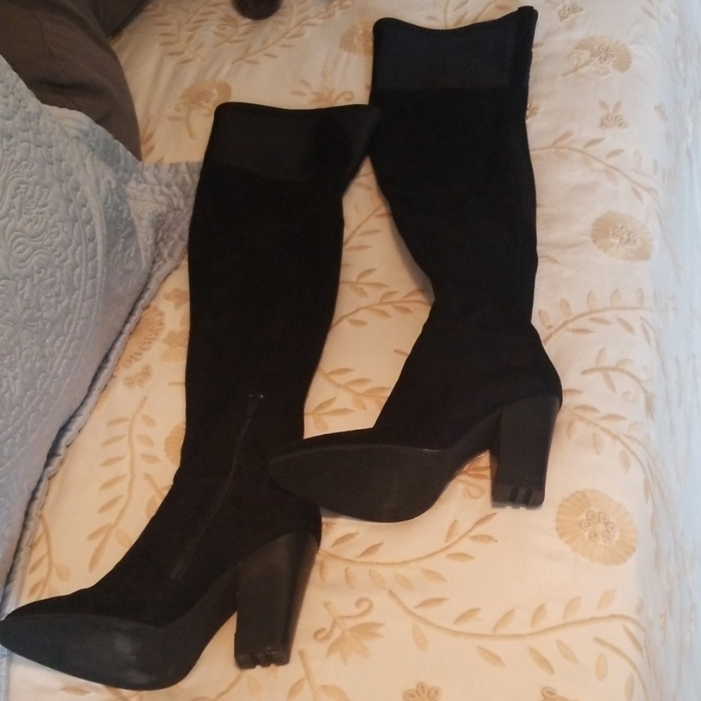 Calvin Klein thigh high black boot